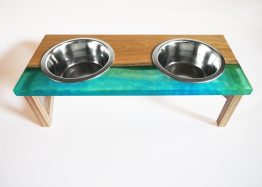 MUDESO Design Napfständer Hundebar aus Holz